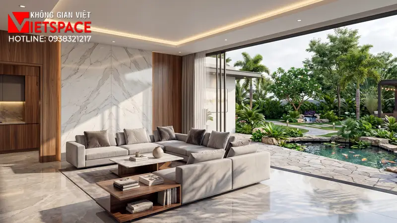 Nghệ Thuật Quy Hoạch Cảnh Quan Sân Vườn Biệt Thự Đẹp Như Mơ 06 Không gian Nội thất Phòng Khách Biệt Thự