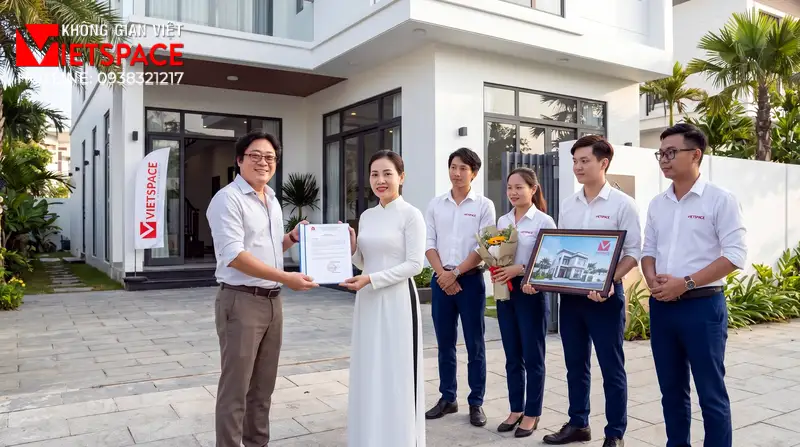 Thiết Kế Biệt Thự Nhà Vườn Chữ U Giữ Trọn Sự Riêng Tư 08 Bàn giao Biệt Thự cho khách hàng