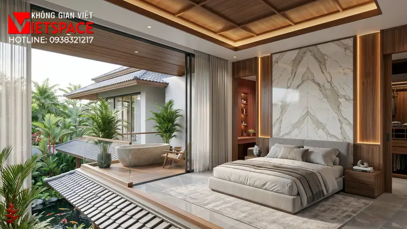 Mẫu Biệt Thự Vườn Mái Nhật 2 Tầng Tinh Tế Đến Từng Chi Tiết 07 Không gian Nội thất Phòng ngủ Biệt Thự