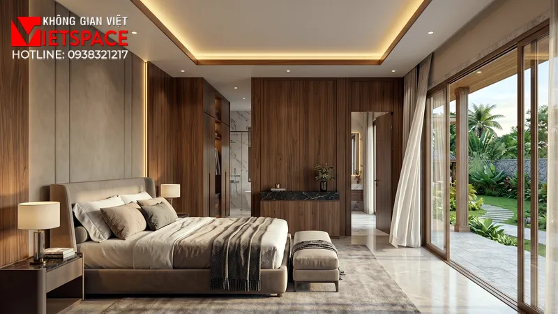 Mẫu Nhà Biệt Thự Vườn Cấp 4 3 Phòng Ngủ Phù Hợp Vùng Quê 07 Không gian Nội thất Phòng ngủ Biệt Thự