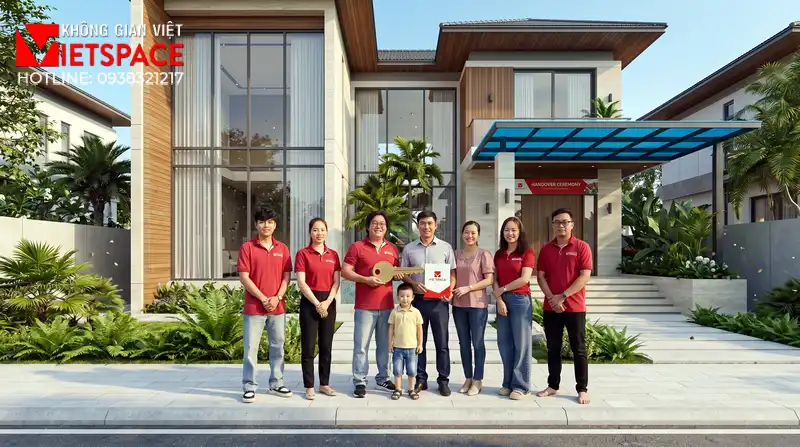 Thiết Kế Villa 1 Tầng Hiện Đại Chạm Gần Đến Thiên Nhiên 08 Bàn giao Biệt Thự cho khách hàng