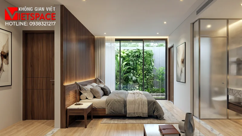 Bản Vẽ Thiết Kế Biệt Thự Mini 100m2 Cực Kỳ Thoáng Đãng 07 Không gian Nội thất Phòng ngủ Biệt Thự