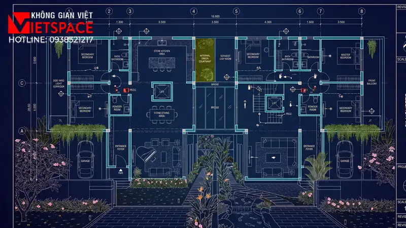 Mẫu Biệt Thự Song Lập Tinh Tế Tôn Vinh Đẳng Cấp Gia Chủ 04 Bản vẽ công năng 2D Mặt bằng Biệt Thự