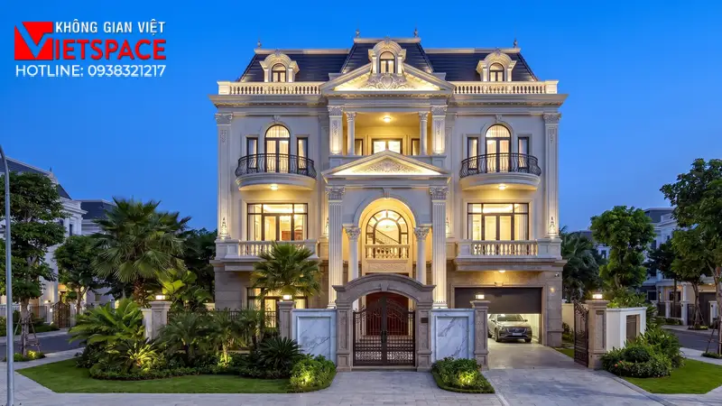 Biệt Thự Phố Tân Cổ Điển Vẻ Đẹp Kiêu Sa Giữa Lòng Đô Thị 03 Phối cảnh ban đêm Biệt Thự