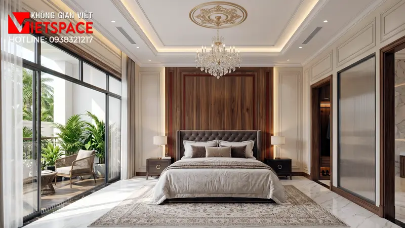 Biệt Thự Phố Tân Cổ Điển Vẻ Đẹp Kiêu Sa Giữa Lòng Đô Thị 07 Không gian Nội thất Phòng ngủ Biệt Thự