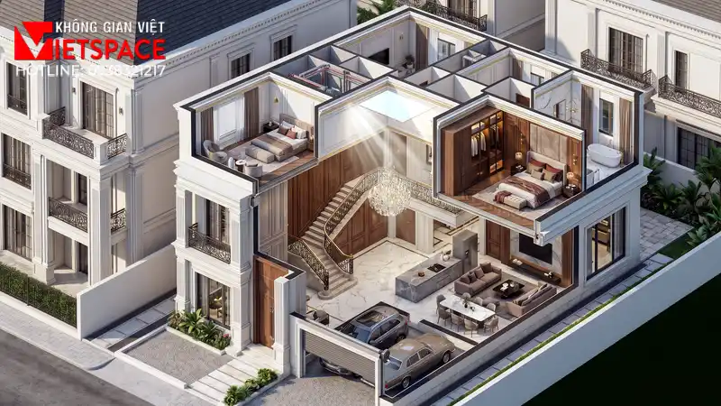 Thi Công Trọn Gói Biệt Thự Liền Kề Chuyên Nghiệp Thần Tốc 05 Bản vẽ 3D Isometric Biệt Thự