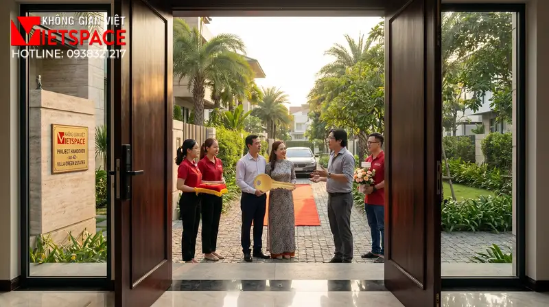 Dự Án Biệt Thự 2 Tầng Mái Lệch Độc Đáo Cá Tính Cực Phẩm 08 Bàn giao Biệt Thự cho khách hàng