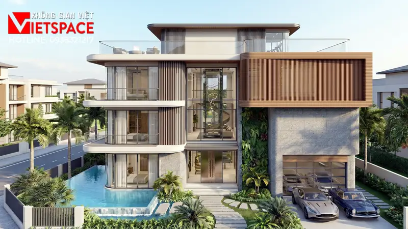 Phối cảnh ngoại thất biệt thự