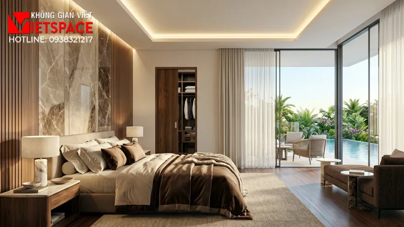 Hoàn Thiện Bản Vẽ Thiết Kế Villa Nghỉ Dưỡng Cho Thuê Lợi Nhuận Cao 07 Không gian Nội thất Phòng ngủ Biệt Thự