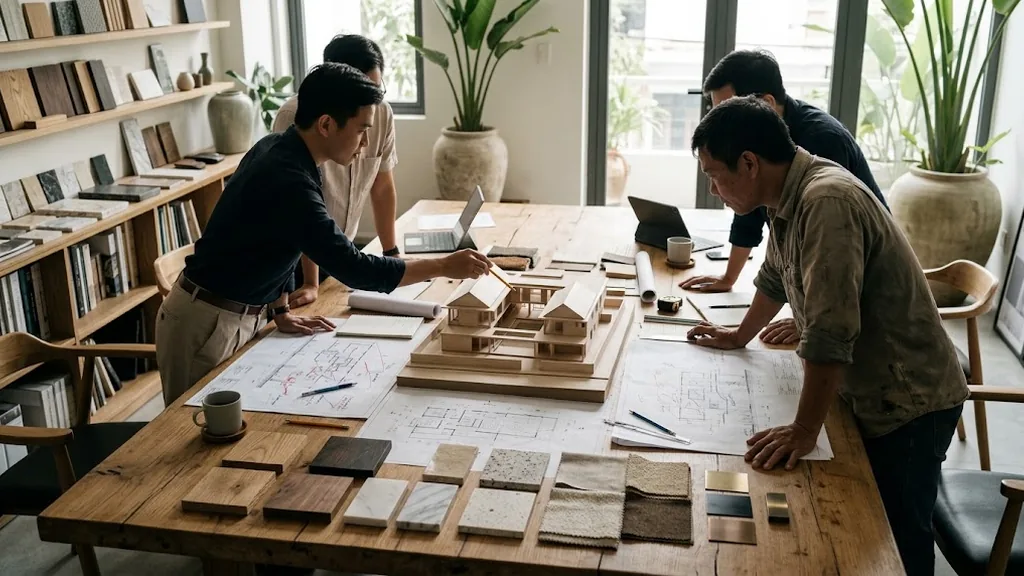 Minh họa cuộc họp kiểm tra chất lượng phương án biệt thự