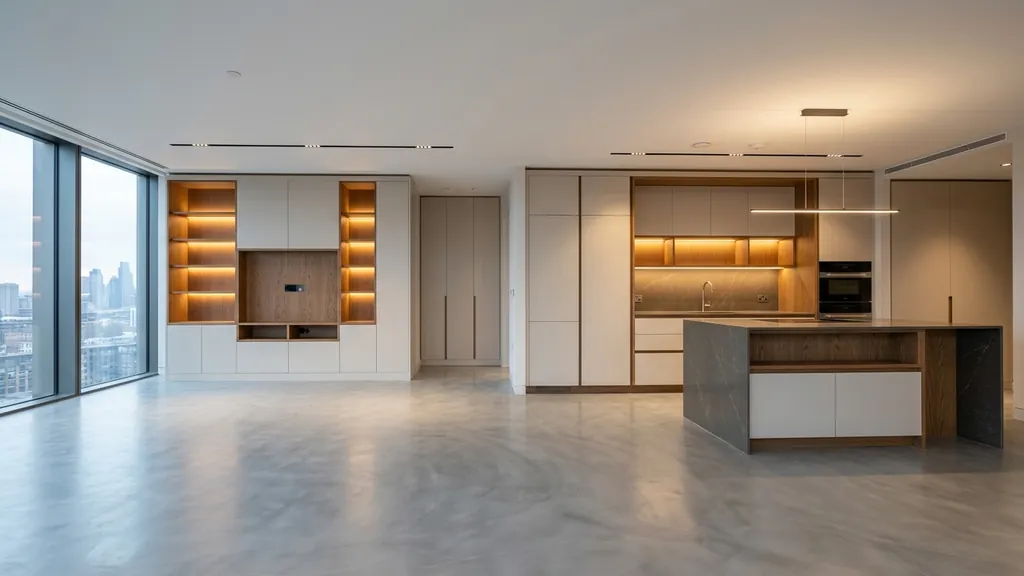 Không gian thiết kế cải tạo chung cư cũ trên mặt bằng 70m² – 101m² theo xu hướng Tối giản Ấm áp 2026 (Warm Minimalism) kết hợp đường cong bo góc mềm mại