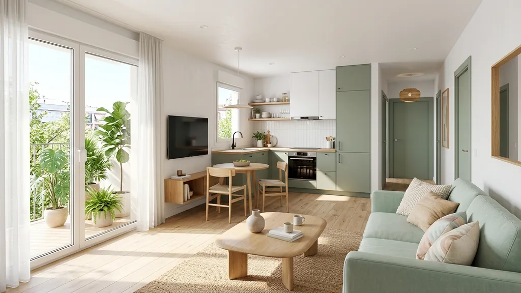 Phối hợp vật liệu gỗ chống ẩm và ánh sáng 3000K cho 4 nguyên tắc vàng giúp căn hộ 60m2 luôn thông thoáng và dư chỗ chứa đồ tại Không Gian Việt