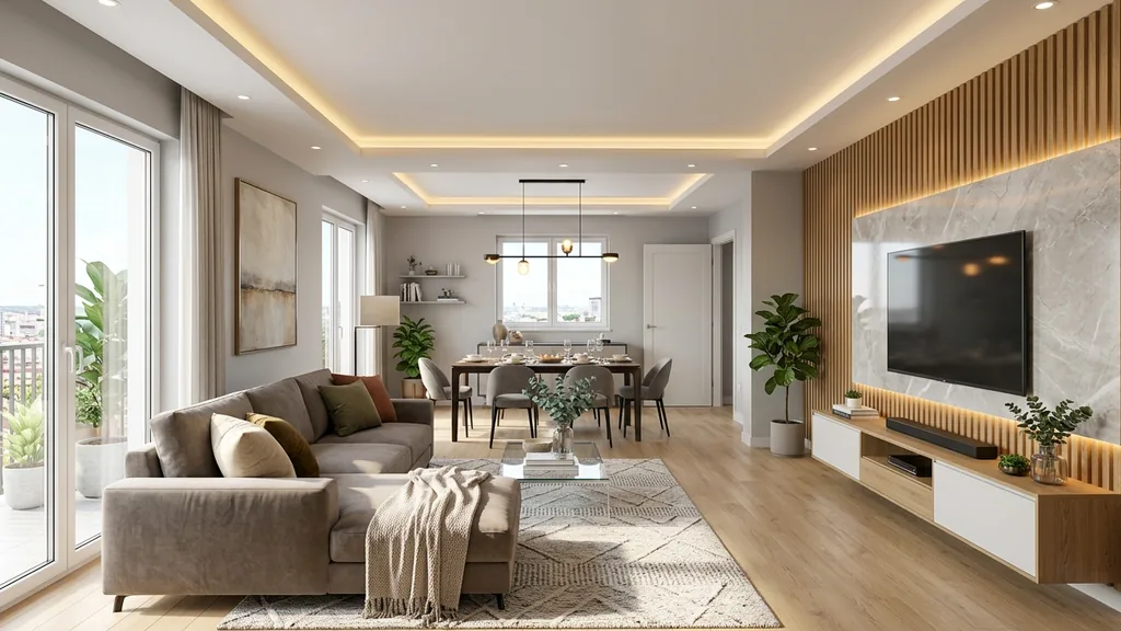 Phối hợp vật liệu gỗ chống ẩm và ánh sáng 3000K cho ứng dụng kính ốp bếp màu sáng và đèn led thanh cảm ứng dưới tủ trên tại Không Gian Việt
