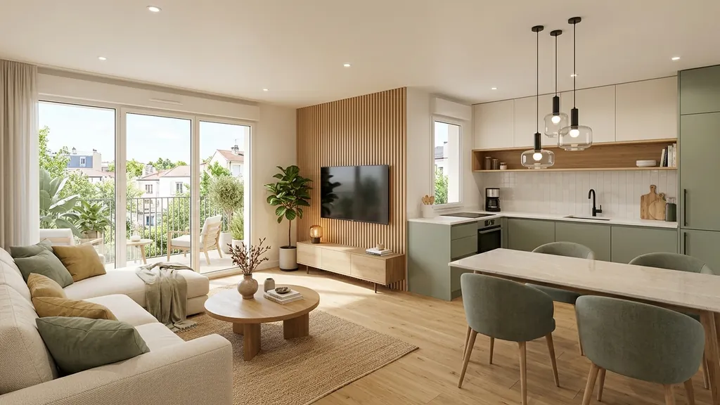 Không gian gói nội thất chung cư trên mặt bằng 61m² – 105m² theo xu hướng Bespoke Joinery 2026 cá nhân hóa hệ tủ kịch trần theo nhân trắc học gia đình Việt