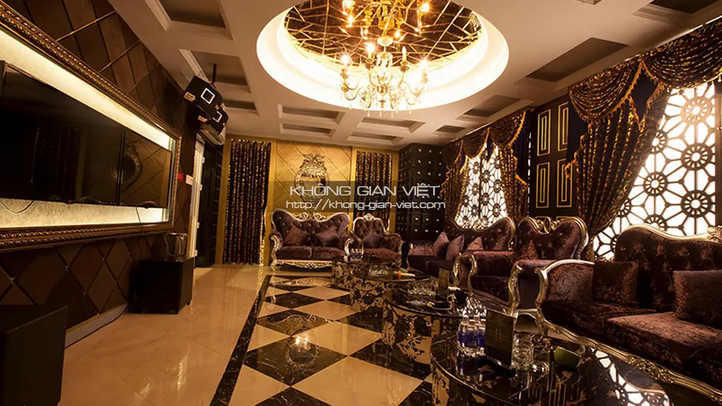 Thi công nội thất phòng karaoke chuyên nghiệp tại dự án Karaoke King Quận 1 của Không Gian Việt