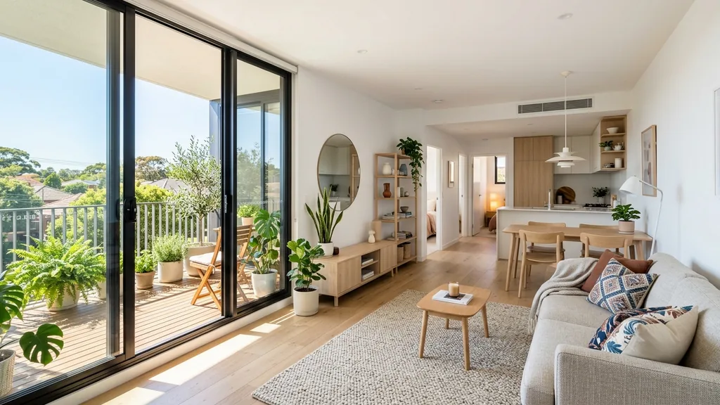 Phối hợp vật liệu gỗ chống ẩm và ánh sáng 3000K cho hệ tủ che máy giặt, cục nóng điều hòa và giàn phơi thông minh tại Không Gian Việt