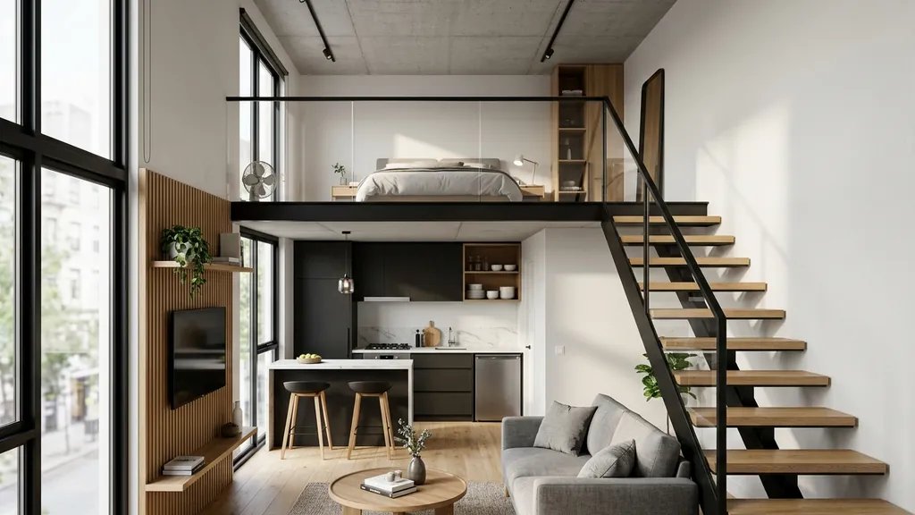 Bố cục mặt bằng và chi tiết tỷ lệ phân chia không gian khách - ăn chuẩn cho căn hộ 70m2 trong phương án thiết kế phòng khách chung cư 70m2 (Trắng ngà (Ivory) – Xám khói nhạt – Vân gỗ Óc chó (Walnut) trầm ấm)