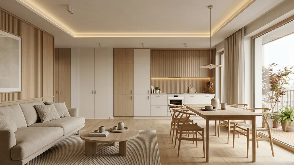 Phối hợp vật liệu gỗ chống ẩm và ánh sáng 3000K cho ứng dụng hệ giường bục liên hoàn hoặc vách lam ước lệ tại Không Gian Việt