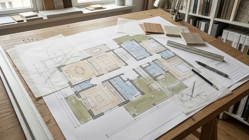 Minh họa mặt bằng phân khu biệt thự trên bàn thiết kế