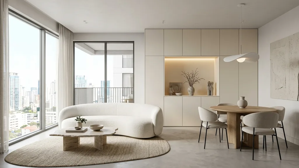 Không gian nội thất thông minh cho căn hộ nhỏ trên mặt bằng 30m² – 55m² theo xu hướng Bespoke Joinery 2026 cá nhân hóa hệ tủ kịch trần theo nhân trắc học gia đình Việt